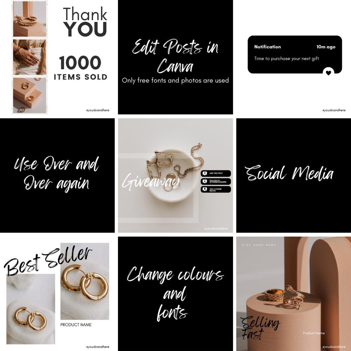 20 Social Media Templates Canva Etsy Seller Instagram Templates Small
