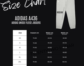 5 X Adidas A436 Size Chart Printify Adidas Fleece Joggers