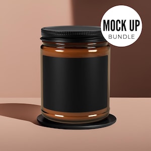 5 x Scented Soy Candle 9oz Mockup Bundle PNG Printify Candle 9oz Lumient Blank Mock-up Brown Aesthetic Mockup Etsy Seller Tool image 5