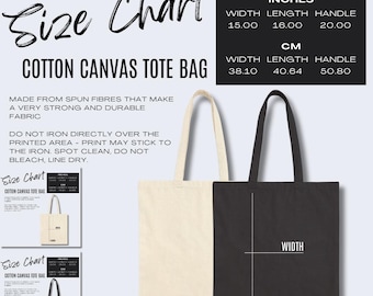 Canvas Tote Bag Size Chart Liberty Bags OAD113 Size Chart Printify Tote Bag Liberty Bags OAD113 Tote Mockup Size Guide for POD