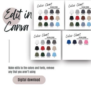 Gildan SF000 Color Chart Canva Template Crewneck Sweatshirt Gildan Mockups Printify POD Colour Chart SF000 EDITABLE Digital Download