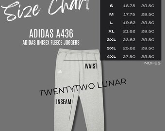5 X Adidas A436 Size Chart Printify Adidas Fleece Joggers
