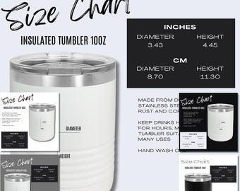 5 x Insulated Tumbler 10oz Size Chart Size Chart Template Polar Camel Mockup Product Details Mockup Printify POD Size Guide Fulfill Engine