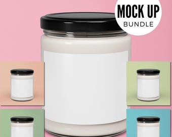 5 x Soja Duftkerze 9 Unzen Mockup Bundle PNG Kerze 9 Unzen Lumient Blank Mock-Up Etsy Verkäufer Werkzeug