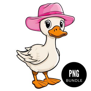 3 x Cartoon Cowgirl Gans PNG Bundle Clipart schrullig Tier Digitaler Download PNG Plüsch gemütliche ästhetische Thema Bauernhof Tier