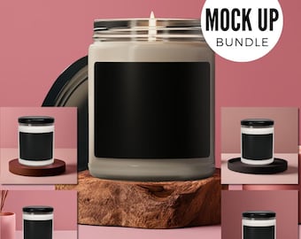 5 x Soja Duftkerze Mockup Bundle PNG Printstift 9oz Mockup Lumient Rohling Mockup Pink Schwarz Label Kerze Etsy Verkäufer Tool