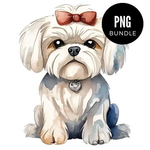 5 x Watercolor Grumpy Dog PNG Trending Bundle Clipart Digital Download PNG Cozy Aesthetic Mockup Etsy Seller