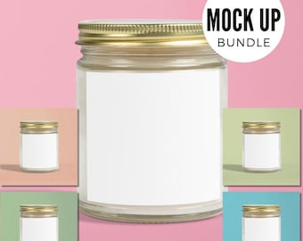 5 x Duftkerze Mockup Kokosnuss Aprikose Wachs Bundle PNG Printständige Kerze 9 Unzen Gedruckt Mint Blanko Mock-Up Rosa Grün Mockup Etsy Verkäufer Werkzeug