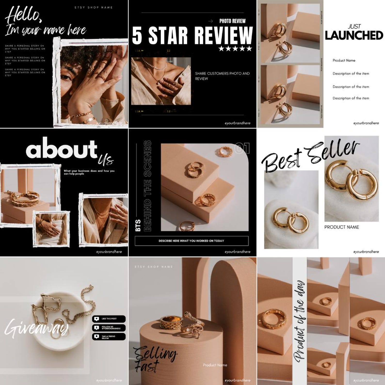 20 Social Media Templates Canva Etsy Seller Instagram Templates Small