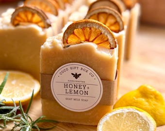 Honey Lemon Goat Milk Soap: Citrus Scent, Dry Skin, Handmade