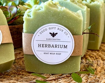Herbarium Goat Milk Soap | Botanical Handmade Soap | Lavender Rosemary Sandalwood | Natural Skin Care