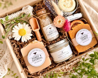 Handmade Honey Oatmeal Spa Gift Box, Natural Self Care Set