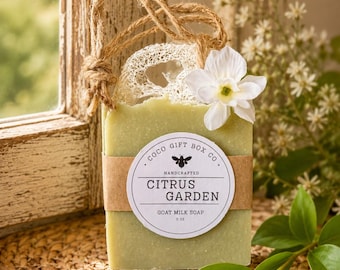 Citrus Garden Loofah Soap | Handmade Natural Scrub Bar | Gentle Exfoliating Soap