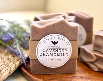 Lavender Chamomile Goat Milk Soap – All Natural Ingredients, Lavner Chamomile Scent Handmade Bar