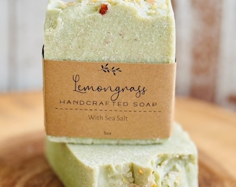 Lemongrass Himalayan Salt Soap Bar: Exfoliating Natural Skincare