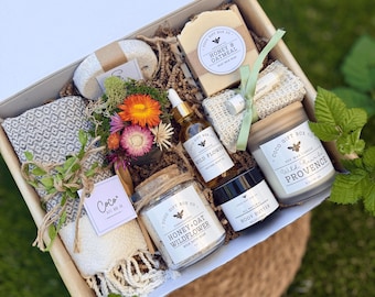 Wildflower & Honey Spa Gift Box for Women, Natural Self Care set for Relaxation
