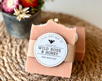 Wild Rose + Honey Goat Milk Soap – All Natural Ingredients, Botanical skin care