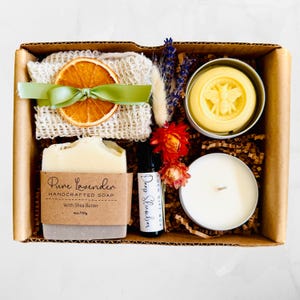 Lavender Aromatherapy Spa Gift Box: Self Care Relaxation Set