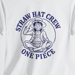Straw Hat Crew PNG, One Piece Luffy PNG, Anime Pirate Clipart, One Piece Sublimation PNG, Luffy Sitting Pose, Black and White Anime