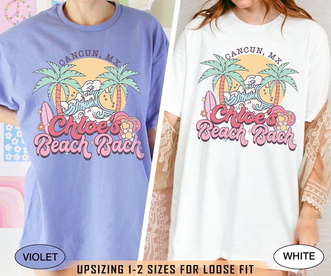 Retro Beach Bachelorette Party Shirt, Custom Bride Name Shirt, Beach ...