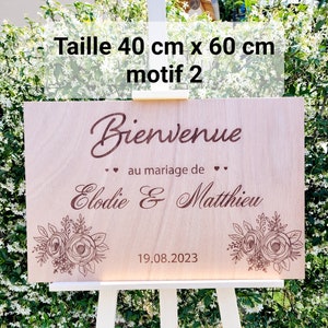 Panneau bienvenue mariage bois personnalisé, pancarte bienvenue mariage, pancarte en bois , tableau acceuil cérémonie personnalisé mariage, image 5