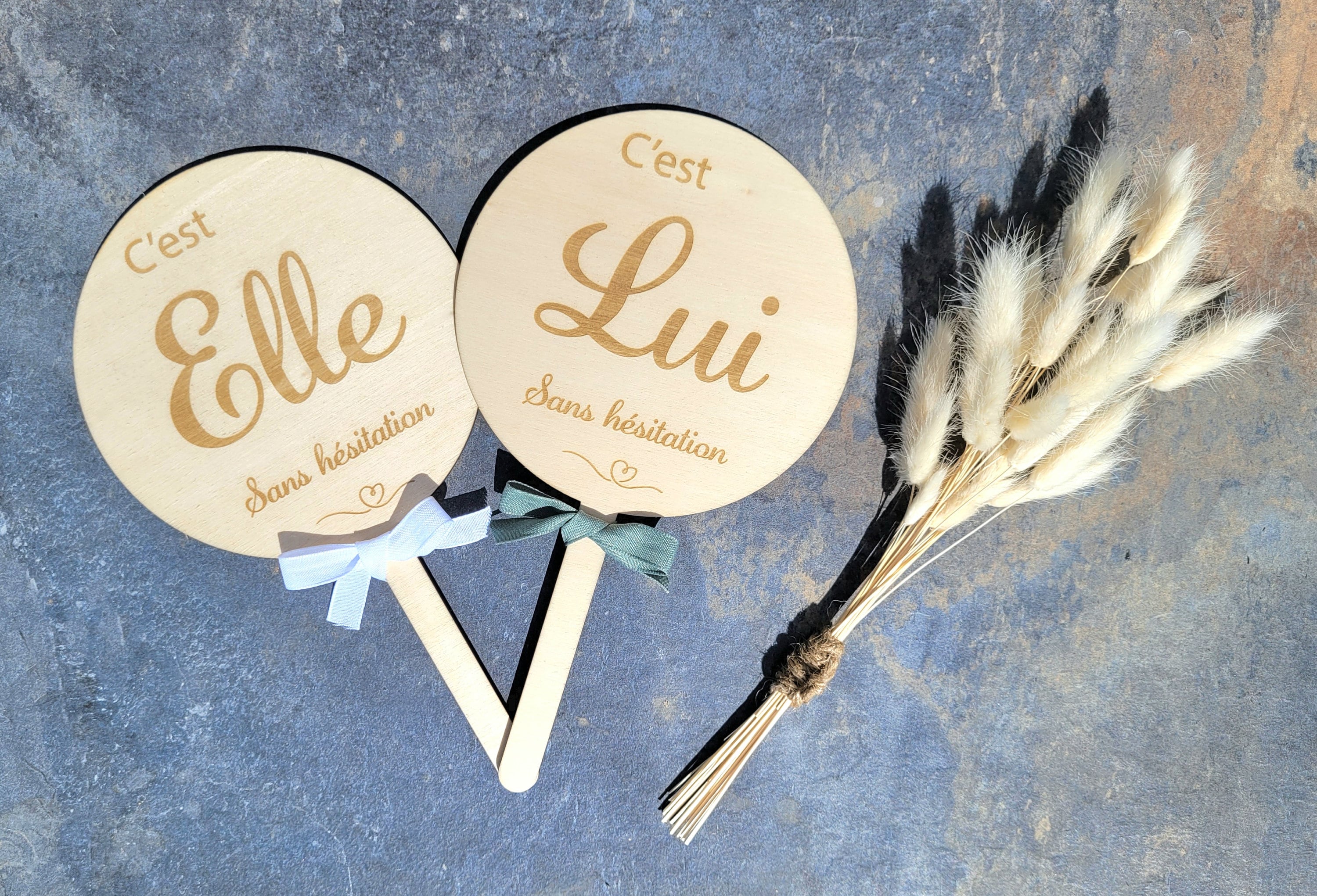 Jeu personnalisé pour mariage en bois – Lui elle