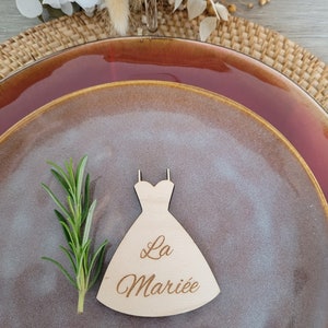 Marque place mariage en bois, baptême, anniversaire, prénom en bois, étiquette en bois personnalisée, inscription en bois, badge prenom bois