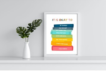 I Am Affirmations Poster For Kids - 8x10 Inch Unframed Positive Message Print For Bedroom & Classroom