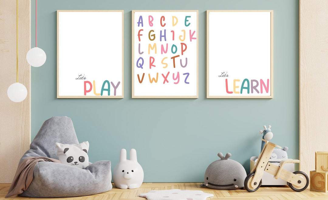 Playroom Wall Art, Set of 3 Playroom Prints, Playroom Wall Decor ...