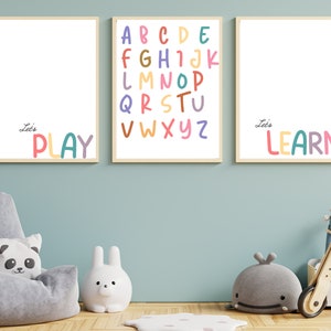 Playroom Wall Art, Set of 3 Playroom Prints, Playroom Wall Decor, Playroom Art, Kids Wall Decor, Toddler Room Decor, Toddler Playroom