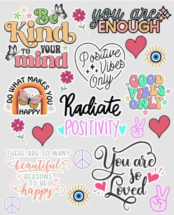 Positive Affirmation Stickers - Motivational Stickers for Laptops,  Tumblers, Notebooks and More! Self Care, Self Love