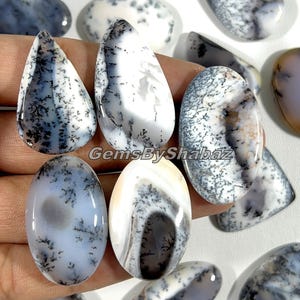 Cabujones de ópalo dendrítico AAA: gemas naturales sueltas para la elaboración de joyas