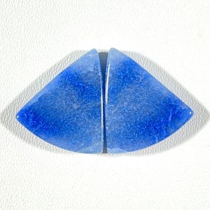 4.05 Gram 20x18x3mm Blue Quartz Matching Pair! Bell Shape Smooth Polish Blue Quartz, Loose Flat back Blue Quartz for make Earing jewelry