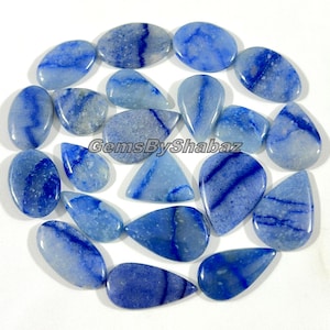 Blue Quartz Gemstone! Wholesale Price Top Grade Natural Blue Quartz Mix Shapes - Loose Blue Quartz Cabs for Making Jewelry & Things