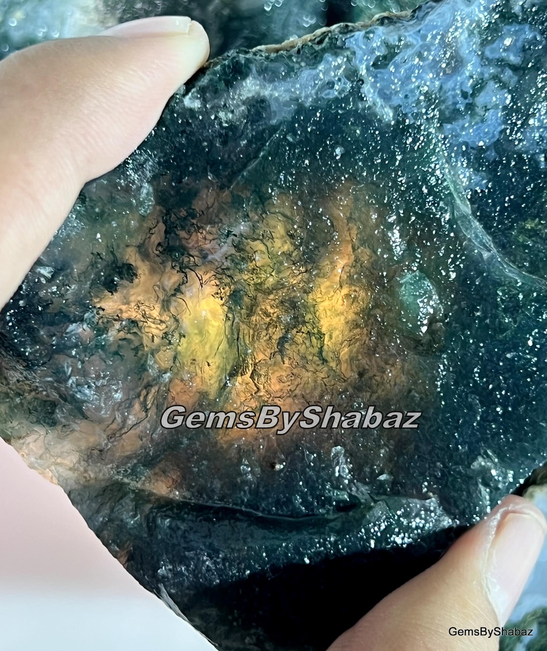 AAA Translucent Moss Agate Rough, Natural Form - Etsy