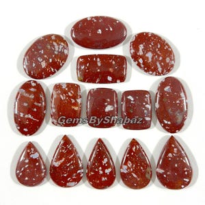 Red Snowfall Jasper Gemstone! Wholesale Price Top Grade Natural Red Snowfall Jasper Mix Shapes - Loose Red Snowfall Cabs for Making Jewelry