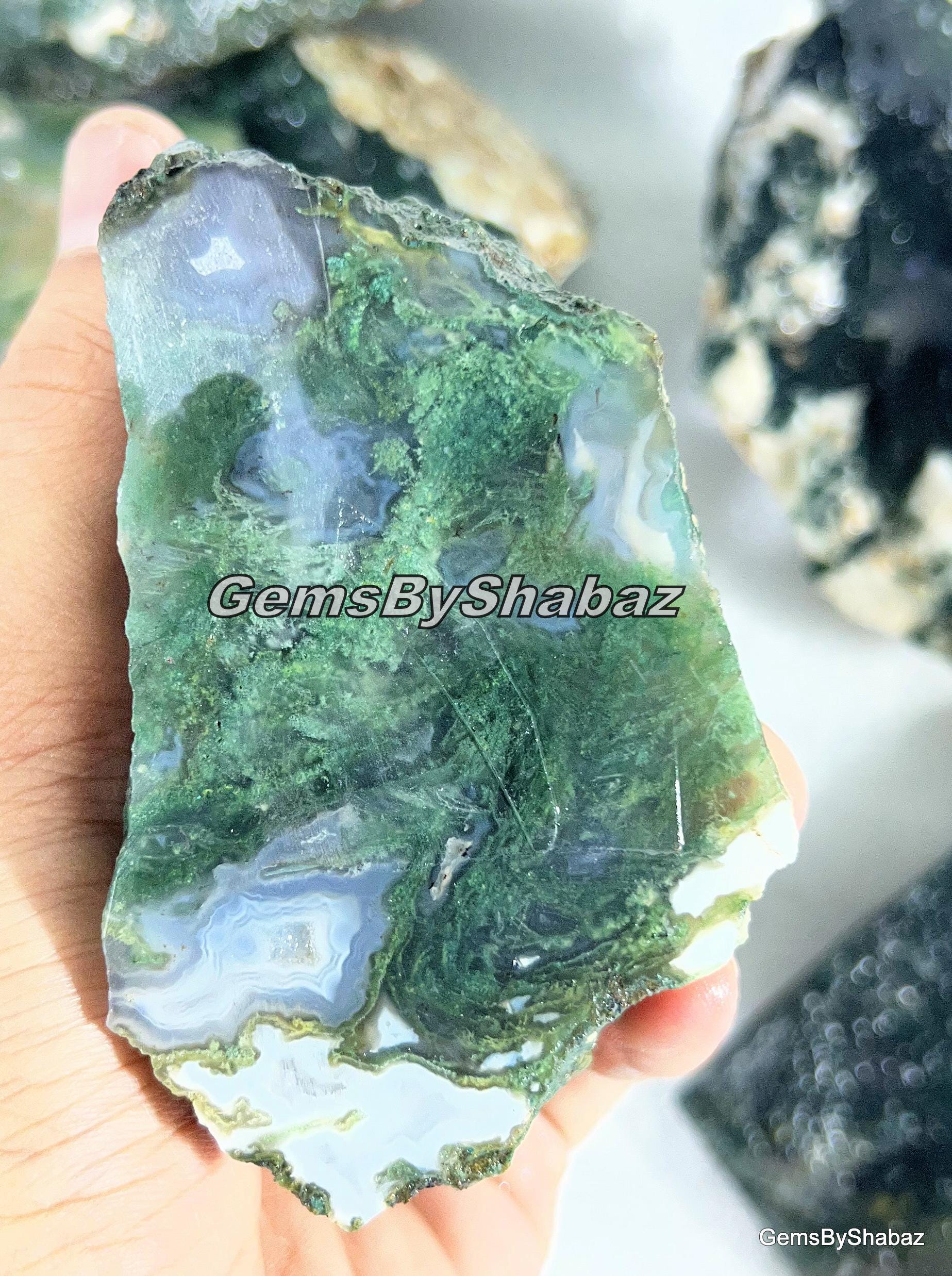 AAA Translucent Moss Agate Rough, Natural Form - Etsy