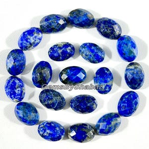 14 x 10 mm. Ovala rosenskurna lapis lazuli-cabochoner för att tillverka smycken och andra saker bild 9