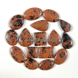 Mahogany Obsidian Gemstone! Wholesale Price Top Grade Mahogany Obsidian Mix Shapes - Natural loose Mahogany Cabs for Making Jewelry & things