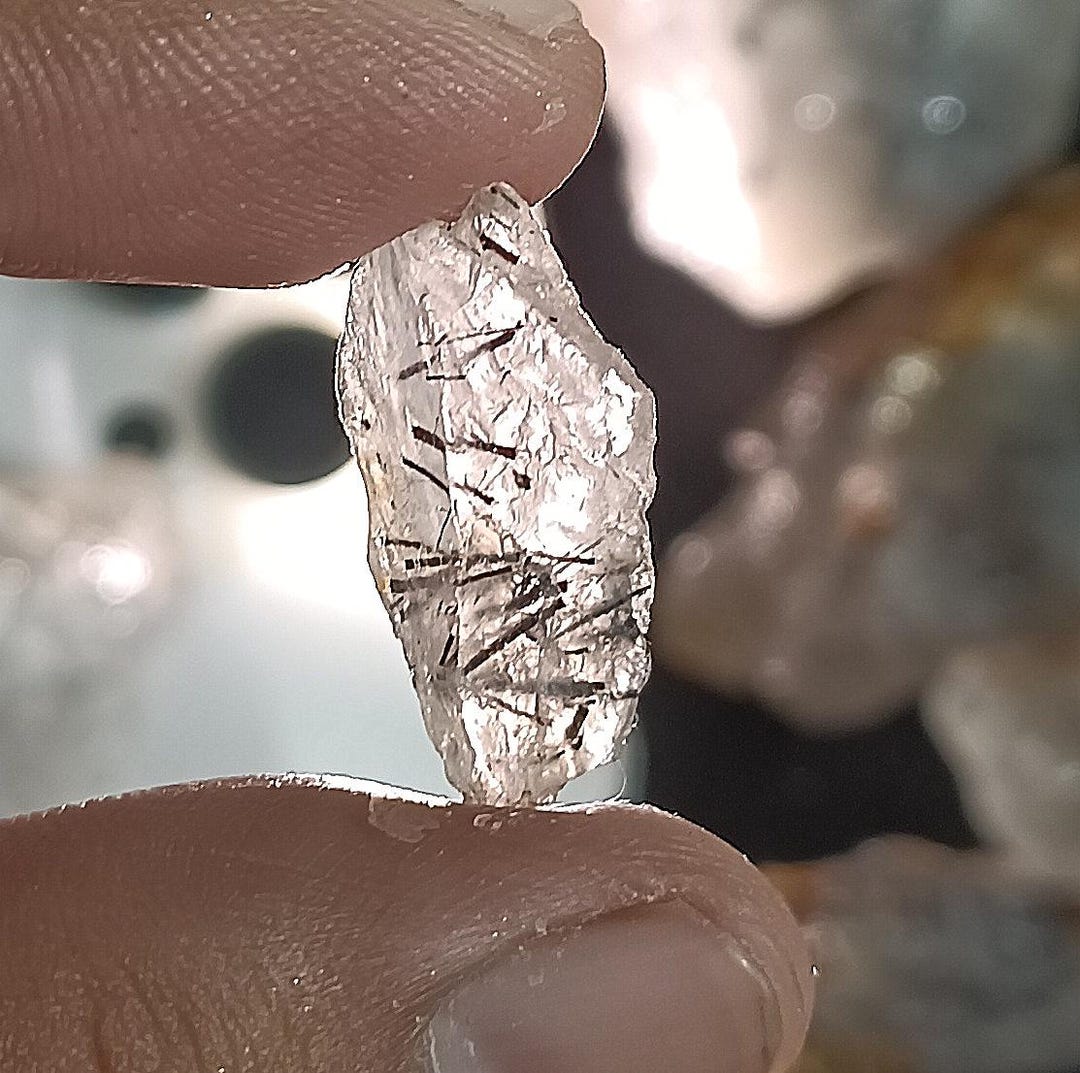 Quartz Rutile Rough Translucent Black Rutile Quartz Rough, Natural Gemstone - Etsy