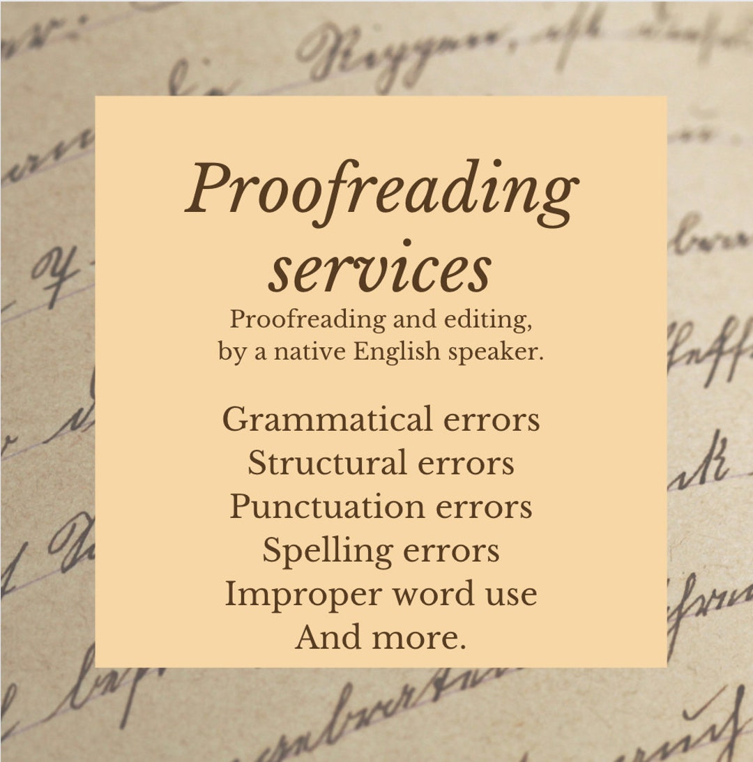 Proofreading and Editing Services Proofread Documents - Etsy