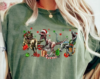 Funny Dinosaur Christmas T-Shirt Gift For Dinosaur Lovers, Merry Christmas Sweatshirt, Xmas Party Shirt, Christmas Dinosaur Tee, Xmas Gift