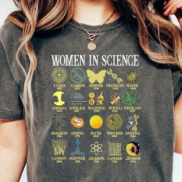 Retro Women in Science T-Shirt Gift For Science Teacher Vintage Science Sweatshirt Cool Science Shirt Women in STEM Hoodie PhD Shirt Gift