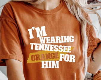 Noszę pomarańczową koszulkę Tennessee dla niego, pomarańczową koszulkę Tennessee, uroczą koszulkę Cowgirl, koszulkę Country dla niej, koszulkę Tennessee Lover