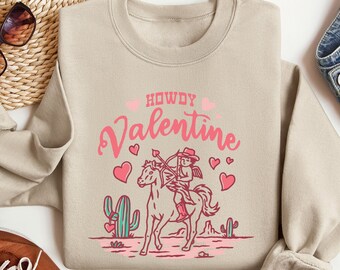 Western Howdy Valentine Horse Sweatshirt, Valentines Day Horse Shirt, Cowgirl Valentine Shirt, Howdy Valentine Shirt,Western Valentine Shirt