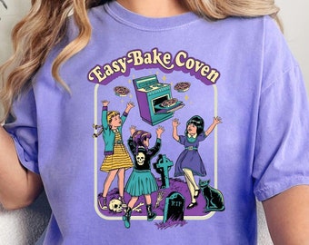 Lättbakade Coven-t-shirts, skjorta i bekväma färger, retro Halloween-t-shirt, 90-talsskjortor, skräckfilmskjortor, Halloween-t-shirts, Halloween-häxor-t-shirt