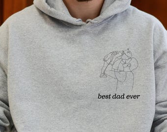 Father's Day Hoodie, Custom Dad Sweatshirt Portrait From Photo, Personalized Gifts For Dad,Custom Dad Portrait Sweatshirt,Dad Birthday Gifts
