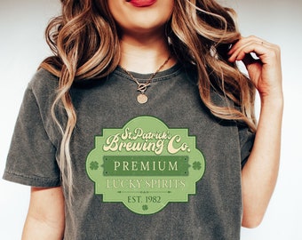 Comfort Colors®  St. Patrick's Brewing Co Shirt, Patrick's Day Gift, Cute Irish Shirt, Women's Lucky Shirt, Lucky Spirit Shirt, Shamrock Tee