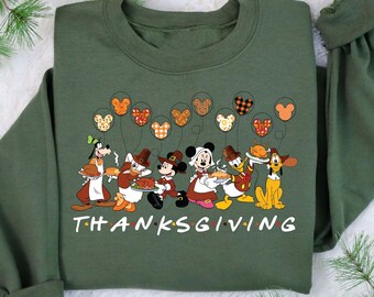 Disney Thanksgiving Sweatshirt, Mickey and Friends Thanksgiving Sweater, Mickey And Minnie Thanksgiving, Disneyland Fall Sweater,Mickey Fall