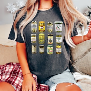 Comfort Colors® Vintage Canned Pickles T-shirt för pickleälskare, Pickle Jar-tröja, konserveringssäsongströja, hemgjord pickle-tröja med rund hals bild 5